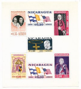 NICARAGUA 1959 VISIT OF CARDINAL SPELLMAN SS PERFORATED C436a PERF BL51 MNH