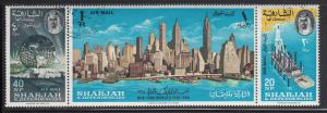 Sharjah 1964 used Scott #C24a Strip of 3 1964 New York World´s Fair