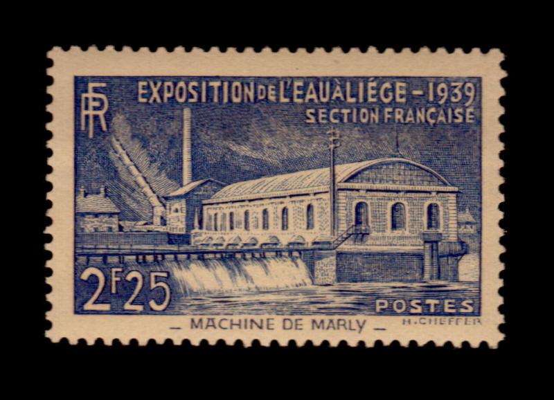 FRANCE 1939 WATER PUMPING STATION AT MARLY SC# 388 VF MNH CV$25.00 DAM