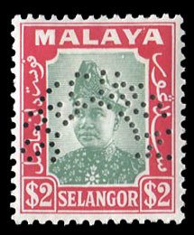 Malayan States - Selangor #73S (SG 87s) Cat£75, 1941 $2 carmine and green, p...