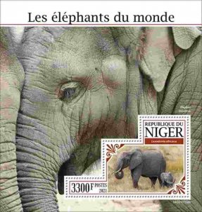 Niger - 2021 Elephants of the World - Stamp Souvenir Sheet - NIG210308b