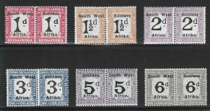 Southwest Africa, 1927, Scott #J34-38, J39, Mint, H., Fine-Very Fine