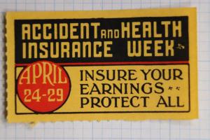 Accident Health Insurance policy week medical protect industry Poster stamp ad