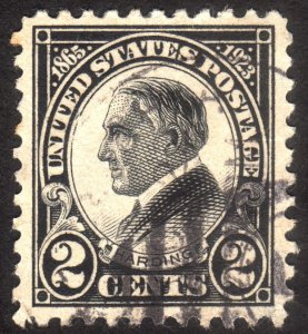 1923, US 2c, Harding, Used, well centered Jumbo, crease, Sc 610