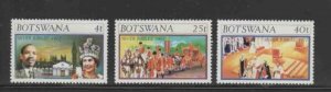 BOTSWANA #179-181 1977 QEEII SILVER JUBILEE MINT VF NH O.G