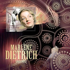 GUINEA - 2012 - Marlene Dietrich - Perf Souv Sheet - Mint Never Hinged