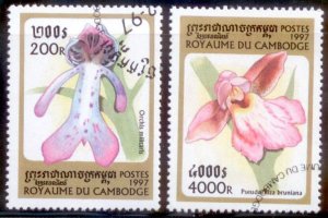 Cambodia 1997 SC# 1678,1682 Flowers CTO