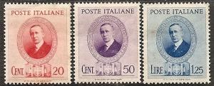 ITALY  397-99 MINT OG 1938 Marconi-Inventor CV $7.50