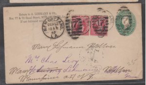 U.S. Scott #220 Pair 6-Cent Cover - 12-20 Oct New Orleans LA to Germany