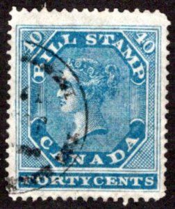 van Dam FB13, 40c, perf 12.5x13.5, used, Canada, 1864 Revenue First Bill Issue