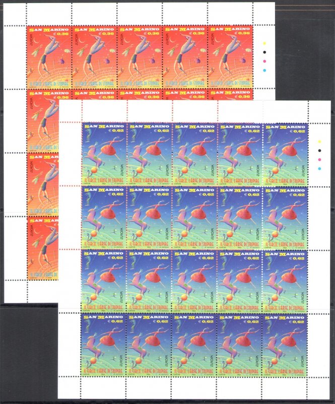 2002 EUROPA CEPT, San Marino no. 2 minifogli - MNH**