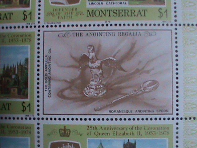 ​MONTSERRAT-1978 SC#387-25TH ANNIV: CORONATION OF QUEEN ELIZABETH II MNH SHEET