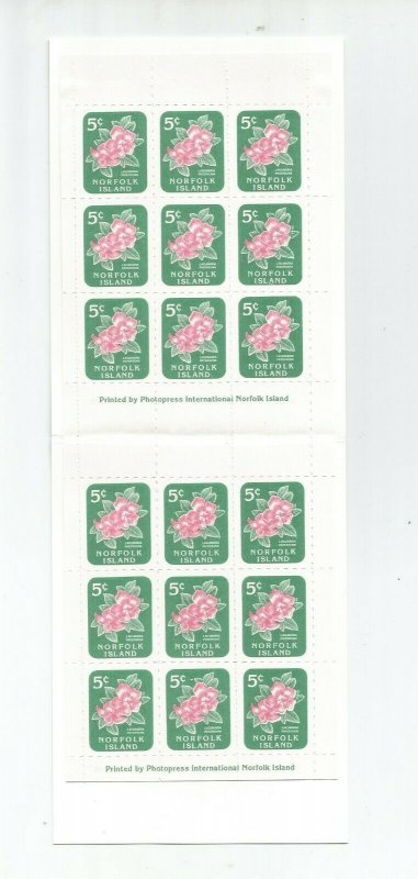 Norfolk Island 1995 Flower Designs Booklet (Local Post) SG 600/1 x 18 UMM