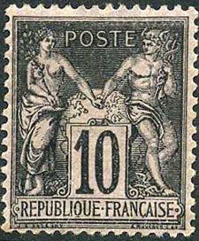 France #106 MH 10c Peace & Commerce, type I from 1898