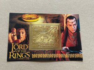 The Lord of the Rings  2023 year 6 blocks Foil. Gold perforated  NEW MNH**