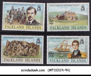 FALKLAND ISLANDS - 1994 SOUTH AMERICAN MISSIONARY SOCIETY 4V MNH