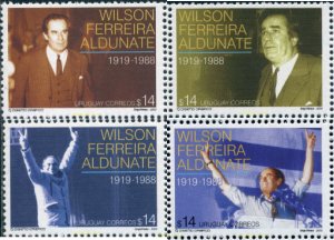 132323 MNH URUGUAY 2003 HOMENAJE A WILSON FERREIRA ALDUNATE
