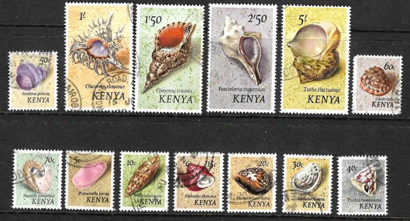 KENYA  1971 SHELLS  PICTORIALS  SET TO 5/-  FU