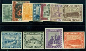 SAAR #99/115 Imperf Proofs, set of 11, XF, LH, scarce