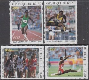 CHAD Sc# 293-6 CPL MNH SET of 4 for 1988 SEOUL SUMMER OLYMPICS