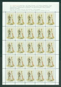 Sweden. Blekinge. 1979. Christmas Sheet MNH. Couple In National Costume.