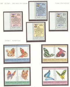 St. Lucia #727-734 Mint (NH) Single (Complete Set) (Butterflies) (Fauna)