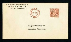 Meter Cover Pfeifer Brothers, Little Rock, Arkansas to Milwaukee, WI - 2-8-1932
