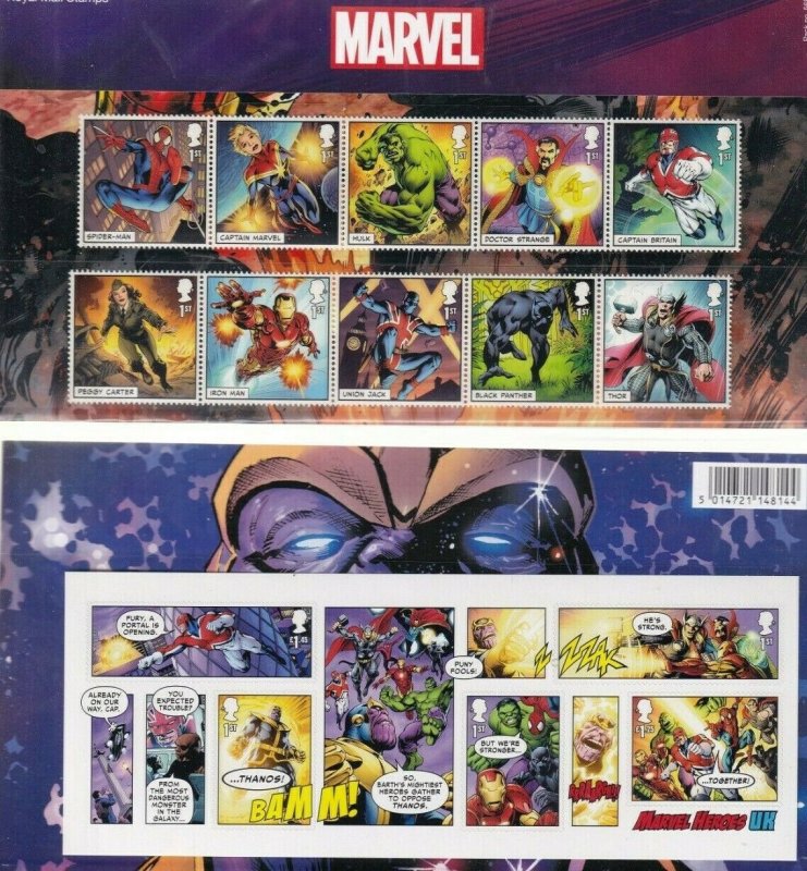 2019 MARVEL SUPER HEROES - PRESENTATION PACK - UNMOUNTED MINT               1310