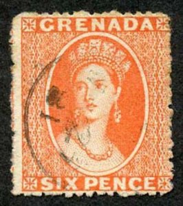 Grenada SG17 6d Orange-vermilion Perf 15 Wmk Small Star SIDEWAYS 