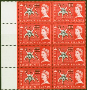 Gilbert & Ellice Is 1966 13c on 1s3d Black & Rose-Red SG145A Superb MNH Block...