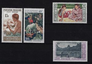 1958 Polynesia - Everyday Life Scenes, Yvert Airmail # 1/4 - 4 values - MNH**