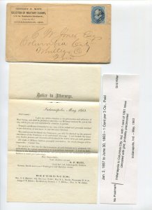 63 FRANKLIN USED ON MAY 1863 PRINTED MATTER COVER 'SOLICITOR OF MILITARY CLAIMS'