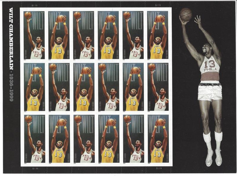 United States, 4950-51, Chamberlain-Basketball Pane of 18, MNH
