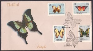 INDIA - 1981 BUTTERFLIES - 4V - FDC