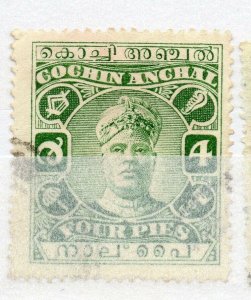 India Cochin 1916-30 Early Issue Fine Used 4p. NW-15723