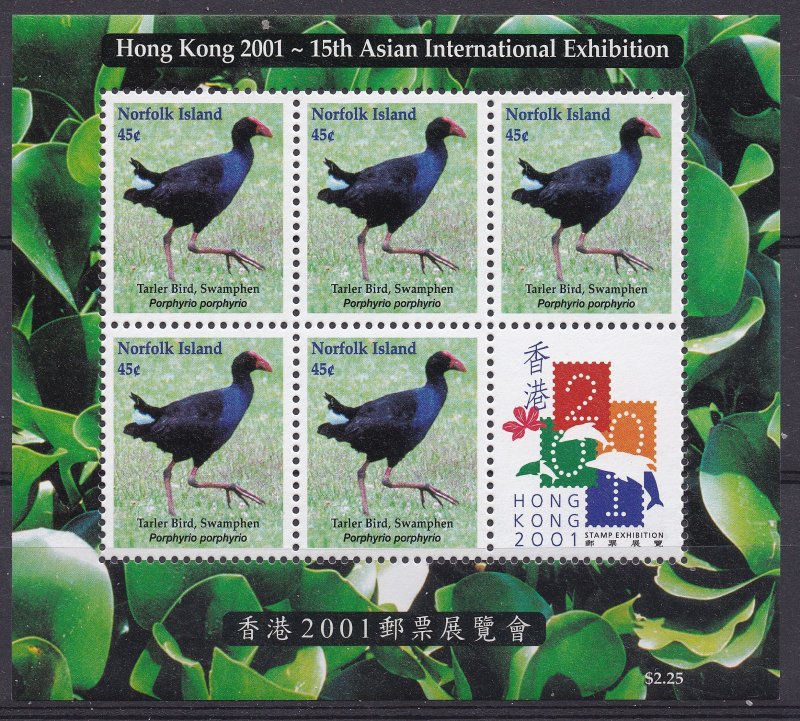 Norfolk Islands 2001 #720 -- MNH MS -- 15th Ann of Asian International Exhibitio