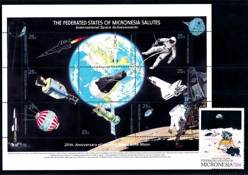 [56813] Micronesia 1989 Space travel Weltraum Moonlanding MNH