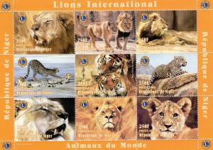 Niger 1998 Scouts/Lions/Rotary/Fauna 3 Sheetlets (27values) + 3 S/S Sc # 1003/7