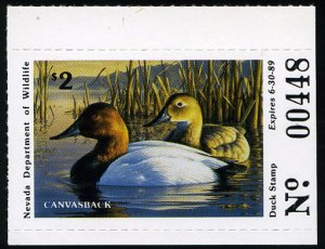 United States, Duck Hunting - State #NV10 Cat$13, Nevada, $2 Canvasback with ...