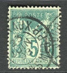 FRANCE;  1870s-80s early SAGE issue fine used 5c. value, Fair Journal POSTMARK