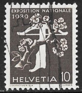 SWITZERLAND 1939 10c National Exposition Issue French Language Sc 257a VFU