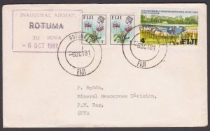 FIJI 1981 First flight cover ROTUMA to Suva.................................y694