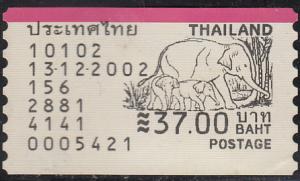 Thailand - Elephants on Postal Vending Label