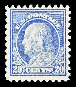 Scott 438 1914 20c Franklin Perf 10 Mint F-VF OG LH Cat $200