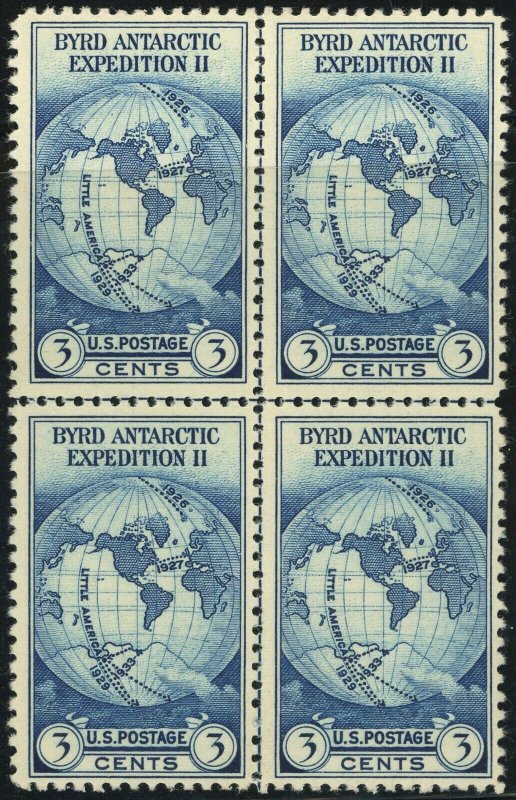 USA #753 Byrd Expedition Center Line Block Postage 1935 Farley Reprints