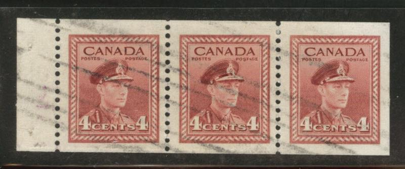 CANADA Scott 254b used 1942 4c pane CV$4.50