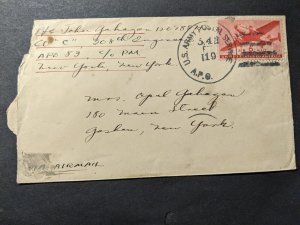 APO 83 LINZ, AUSTRIA WWII Army Cover 308th ENGINEERS Soldier's Mail