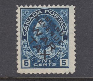 Canada Uni MR2Bi unused.  1915 5c blue WAR TAX with INLAND REVENUE WAR TAX ovpt