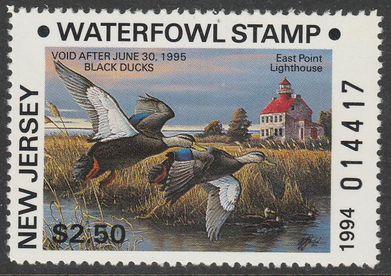 U.S.-NEW JERSEY 23-24 STATE DUCK HUNTING PERMIT STAMPS. MINT, NH. VF