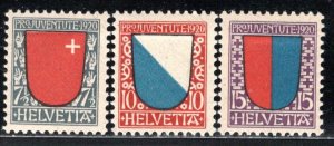 Switzerland Scott # B15 - B17, mint hr